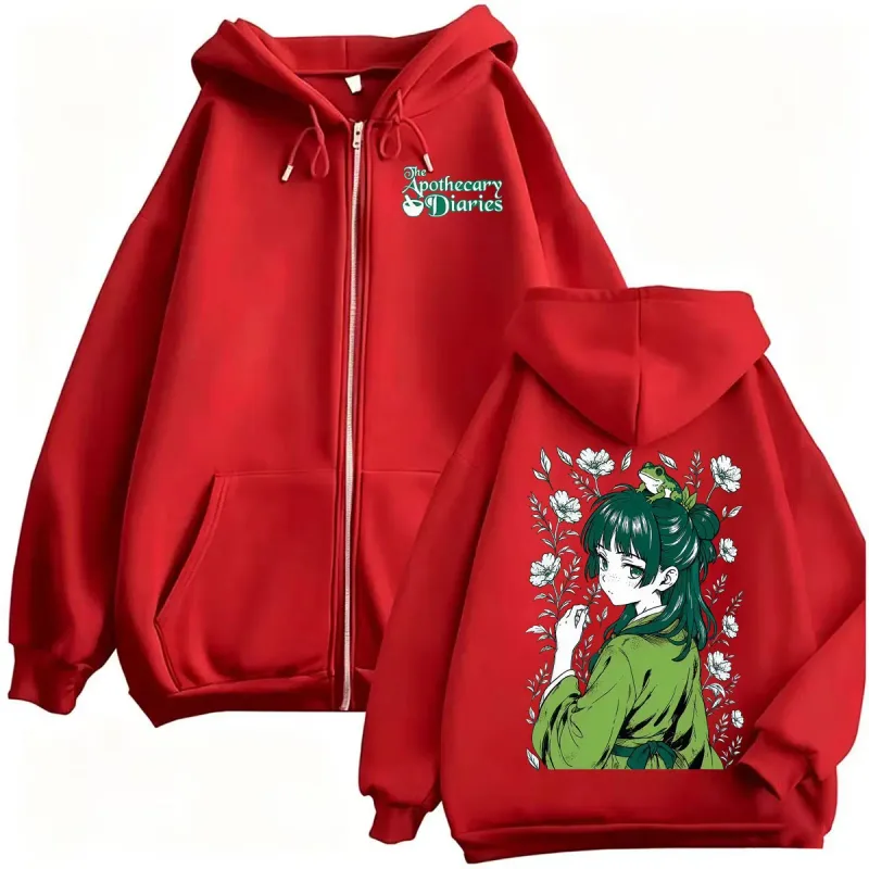 Anime The Apothecary Diaries Maomao Zipper Hoodies Men Women Vintage Fashion Kawaii Jacket Sweatshirts High Quality Zip Up Coats — image 9