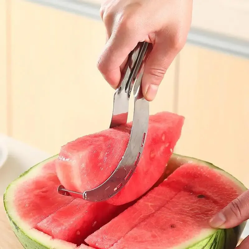 Kincir Angin Keluli Tahan Karat Pemotong Tembikai Artifak Salad Alat Penghiris Buah Alat Pemotong Penggali Tembikai Alat Aksesori Dapur — image 4
