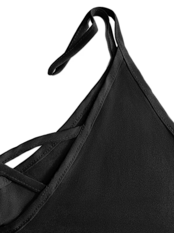 Pure Color V-Neck Asymmetric Hem Plus Size Knit Spaghetti Strap Maxi Dress Soft Comfort Effortless Chic Casual All Season Lightweight Solid Flowy Sleeveless Long Dress For Curvy Women — image 5