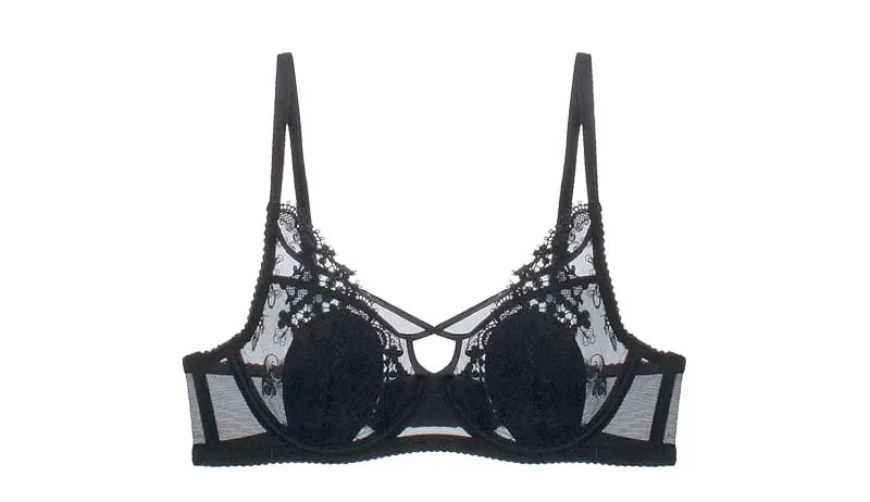 Light Luxury French Lace Underwire Cross Bra Set Bunny Ears Cup Light Luxury Lingerie Sexy Women Flash Sale — image 11