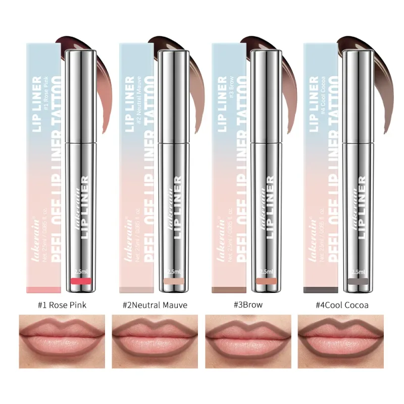 Vattentät Lip Liner Peel Off Tatuering Läppglans Vattentät Långvarig Matt Läpp Nyans Brun Kontur Avrivbar Läppar Fläck Kosmetisk — image 11