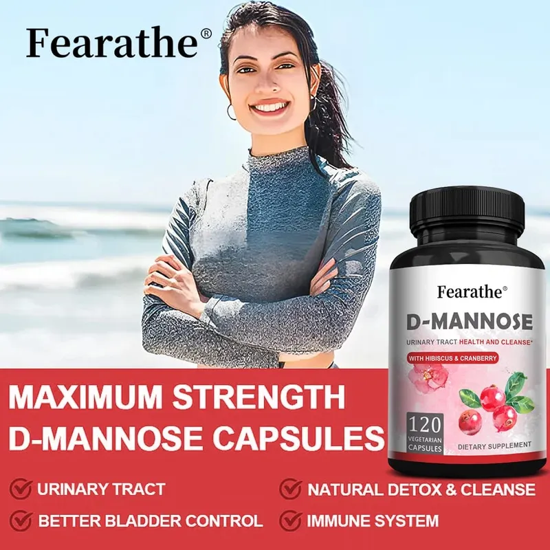 D-Mannose All-natural Urinary Tract Health Support Supplement Helps with Bladder Health Dietary Supplement 120 Capsules — image 7