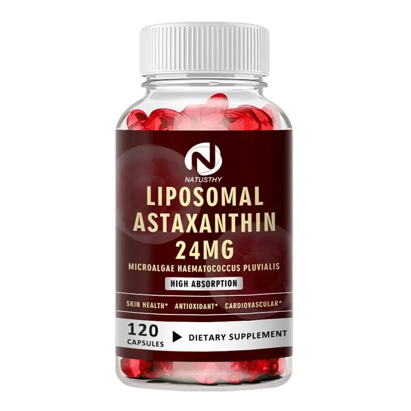 Liposomal Astaxanthin Capsules 24mg for Brain Heart Vitality Skin Joint Eye Immune Health