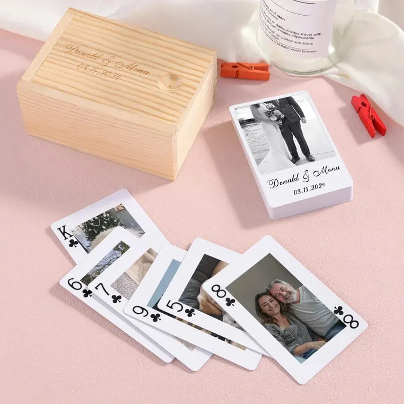 Custom Photo Playing Cards Personalized Pet Dog Cat Picture Poker Deck Anniversary Wedding Couple Family Friends Memorial Gift