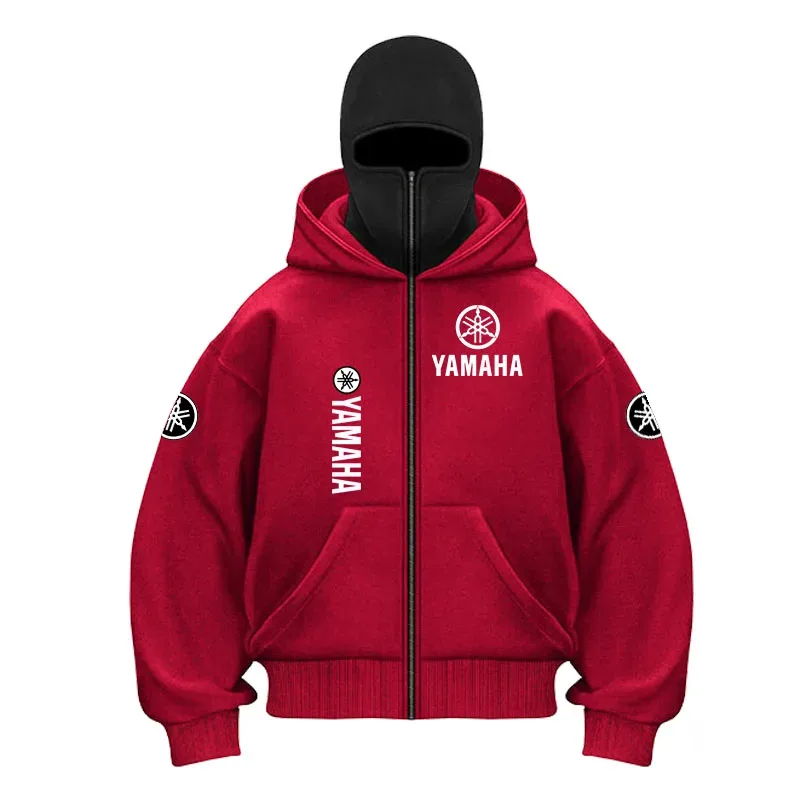 yamaha logo Printed Cotton Cycling Mask Zipper Hoodie Men and Women Autumn and Winter New Style Fashion Casual Retro Cycling Jer — image 8