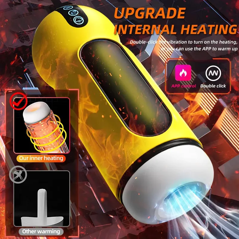 APP Heating Automatic Male Masturbator Cup Sucking Heated Vibration Vacuum Pocket Pussy Stroker Blowjob Penis Sex Toys For Men