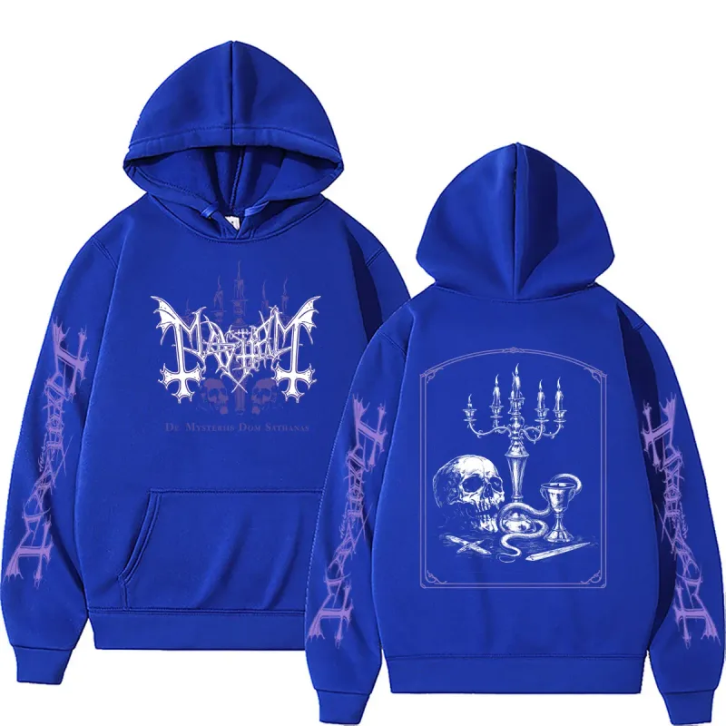 Rock Band Mayhem De Mysteriis Dom Sathanas Skeleton Graphic Hoodie Men Women Death Black Metal Gothic Punk Hoodies Streetwear — image 4