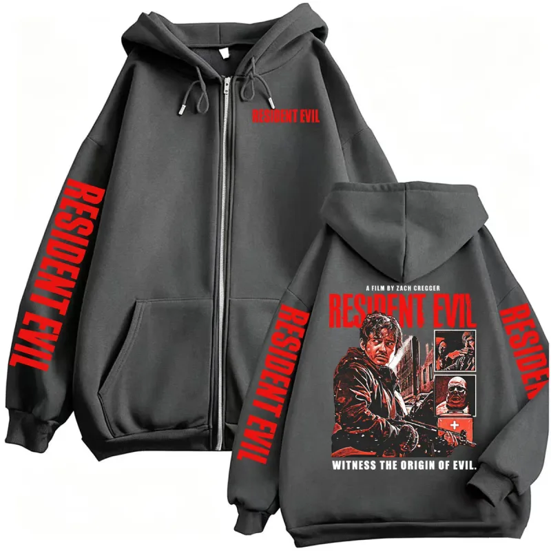 Limited Resident Evil Horror Film Zipper Hoodies Men Women Fashion High Street Jacket Sweatshirt Coats Cozy Fleece Zip Up Hoodie — image 5
