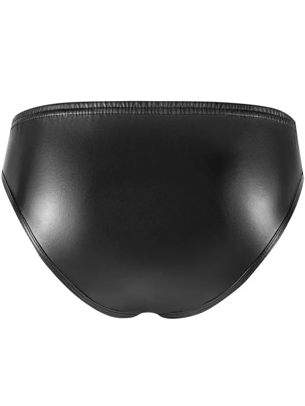 New PU Faux Leather Mens Bikini Briefs Trunks Slips Tights Hot Sexy Underwear Jockstrap Calzoncillos Ropa Panties Tanga Thong — image 5