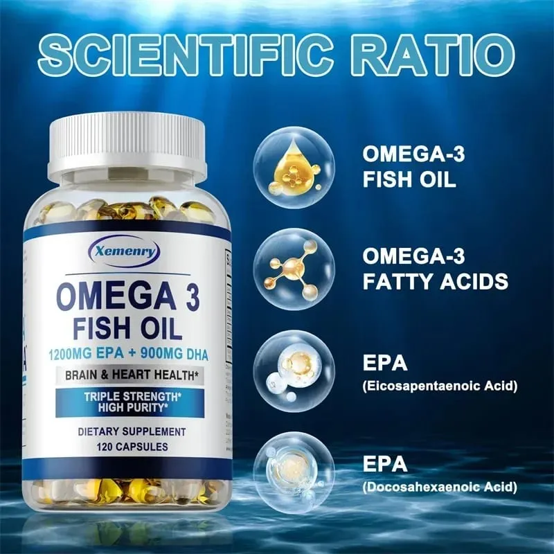 Dầu cá Omega 3 - Bổ sung DHA EPA Thúc đẩy sức khỏe năng lượng tế bào Hỗ trợ sức khỏe tim mạch & khớp Chất chống oxy hóa