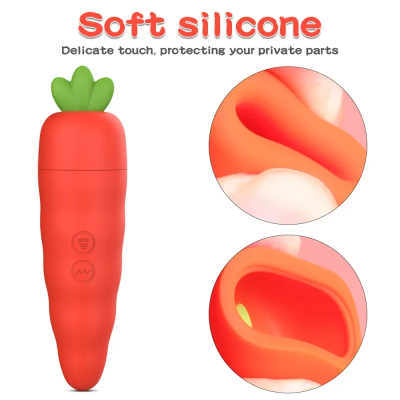 Sucking Vibrating Sex Toys Female Masturbator Carrot Shaped Vibrators For Women G Spot Stimulator Clitoris Nipple Massager Adult — image 4