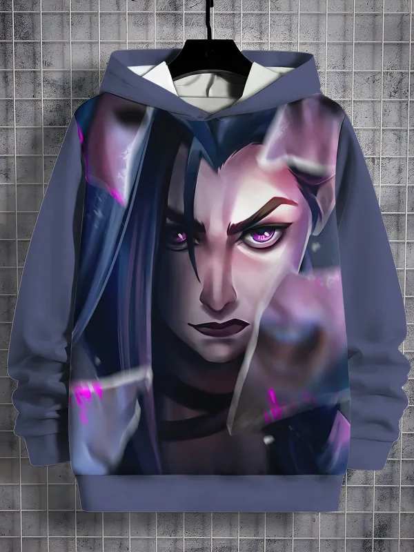 2026 Arcane Jinx Anime 3D Print All Seasons Children Casual Sweatshirt Cool Pullover Tops Unisex Clothes Boy Hoodies Clothes — image 4