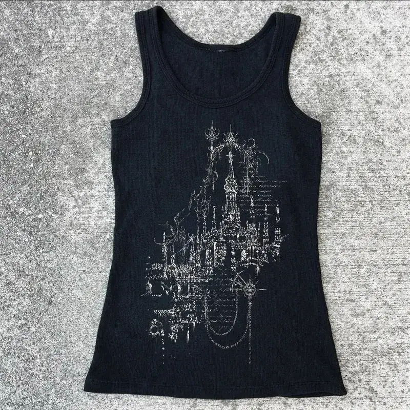Women's Top Y2k Goth Clothes Aesthetic Women's Blouses Crop Tops Sexys 2000s Tops With Suspenders Emo Woman Clothing Harajuku