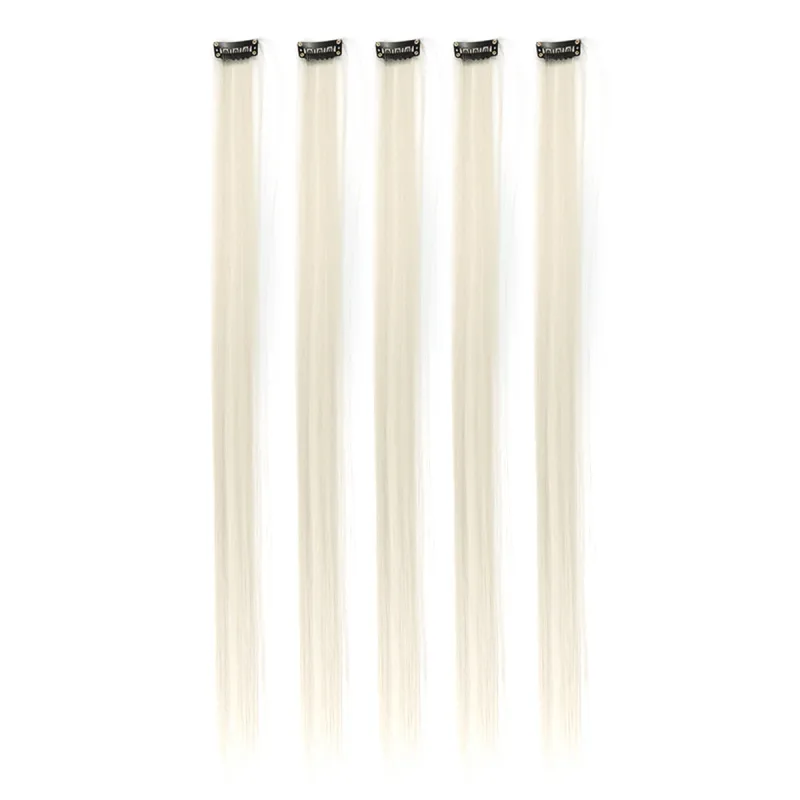 5pcs/set Colorful Clip In Synthetic Hair Extension Rainbow Long Straight Hairpieces For Women Girl Kids Y2K Style Daily Party — image 22
