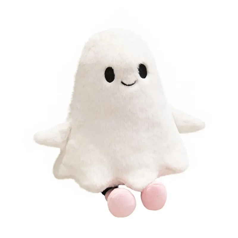 Simulation Little Ghost Plush Doll Fluffy Handmade Cartoon Ghost Doll Toy Comfortable Soft Holloween Ghost Pillow