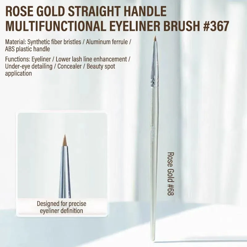 7 Pcs Professional Eye Makeup Brush Set Bent Angled Eyeliner & Concealer Brush Under Eye Aegyo Sal Tear Trough Shadow Tool
