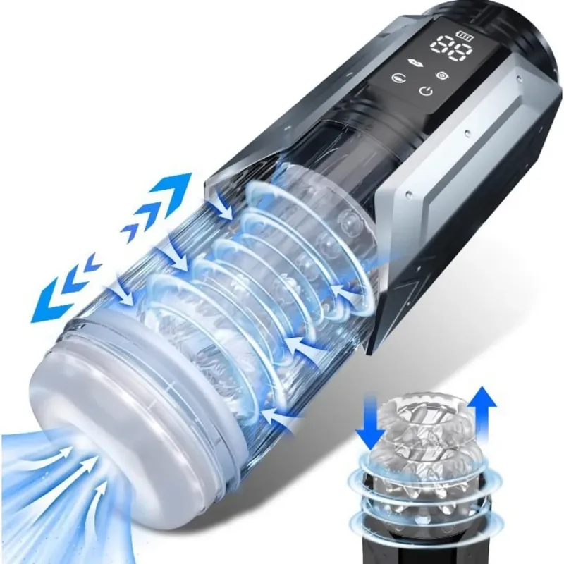 Automatic Telescopic Rotating Masturbator Cup Adult Goods for Men Tongue Licking Masturbator Blowjob Adult Sex Toys Masturbation