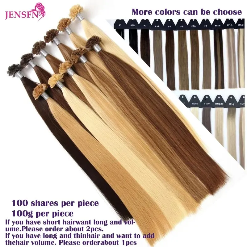 Straight Flat Tip Human Hair Extensions 16"-26" Inch 1g/Strand 100% Hair Extensions Keratin Capsule Fusion Hair For Women — image 5