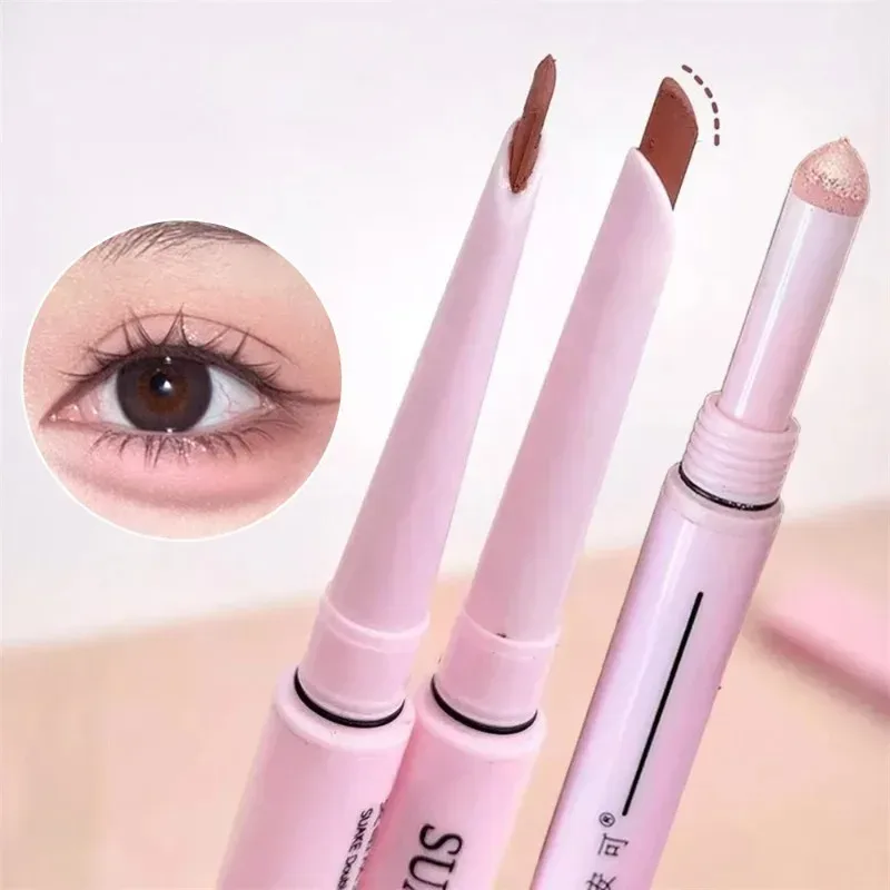 Double-end Lying Silkworm Eyeliner Pencil Glitter Matte Aegyo Sal Pen Brightening Cream Highlight Shadow Pen Contour Eye Makeup — image 2