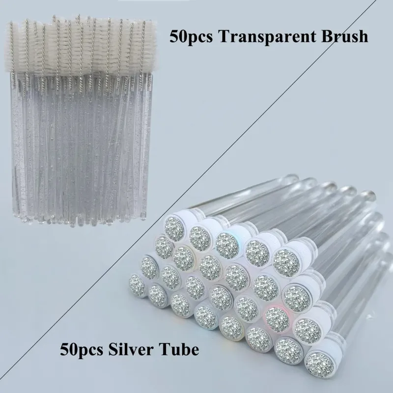 50pcs Reusable Eyelashes Brush Tube for Eyelash Extension Disposable Mascara Wands Eyebrow Brush Applicator EyeLash Brushes — image 8