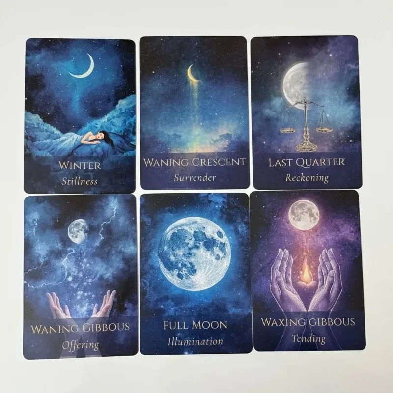 Inner Moon Oracle Deck in Metal Box 44 Card Deck Divination Board Game Oracle Cards with Instruction Guidebook — image 4