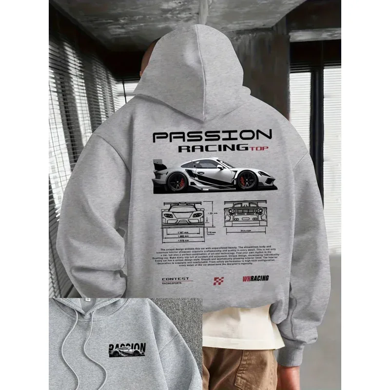 Men's casual hoodie alphabet print loose fit - Bahrain streetwear 22ss men clothing hoodies hoodie men one piece haikyuu — image 6