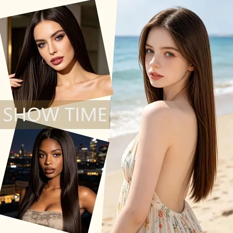 24Inch Synthetic Long Straight 3pcs/set Hair Extension Invisible Hair Thickening Hairpiece for Women Daily Use — image 7