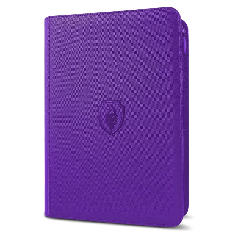 Pasta de cartão com zíper de 9 bolsos 360 porta-cartões de negociação livro premium capa pu pasta com zíper para cartões cartão de carregamento lateral durável — image 12
