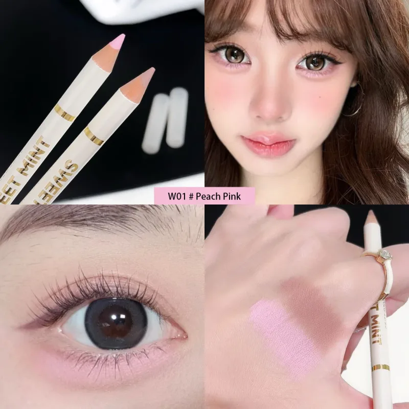 Matita per bachi da seta sdraiata Aegyo Sal a doppia estremità Illumina l'ombra naturale rosa nuda sotto gli occhi Evidenzia il trucco Matita per occhi beige opaca — image 8