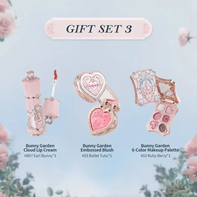 Flowerknows Bunny Garden Collection Gift Set Makeup High Pigment Palette Lip Balm Keychain Velvet Matte Lipstick Cream Blush Set — image 4