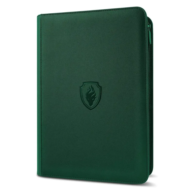 Pasta de cartão com zíper de 9 bolsos 360 porta-cartões de negociação livro premium capa pu pasta com zíper para cartões cartão de carregamento lateral durável — image 15