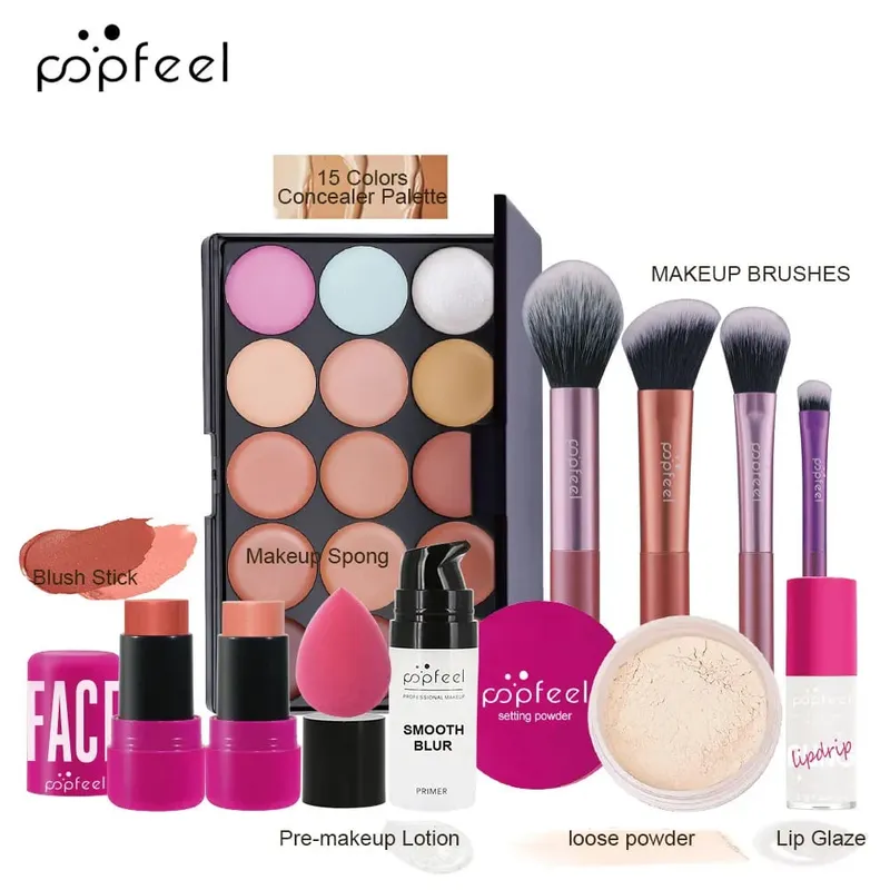 Coffret cadeau de maquillage pour la Saint-Valentin et les vacances – Kit de maquillage tout-en-un de 11 pièces pour filles et femmes avec correcteur — image 3