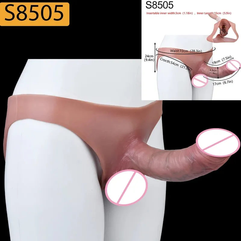 High Waist Strap-On Penis Sleeve насадка на член Skin Touch Hollow Penis Cover Silicone Wearable Extension Sex Toys For Men — image 23