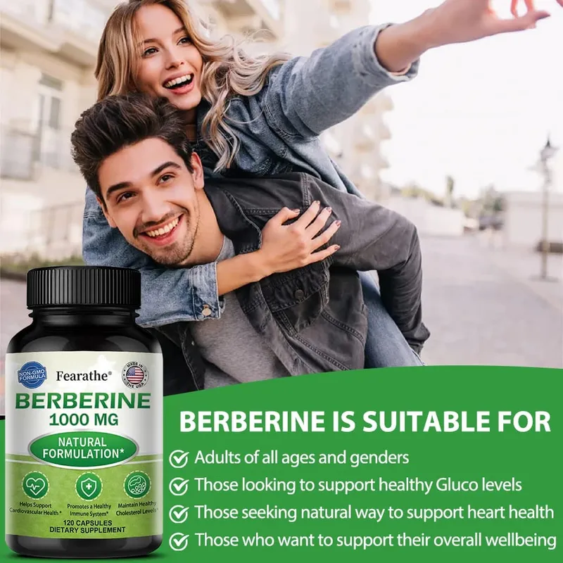 Berberine Supplement 1000 mg - Supports Heart Health Immune System GI Health Cholesterol - Gluten Free Dairy Free — image 3