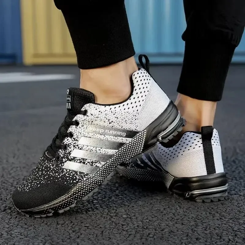Best Seller! Men's Trendy Knitted Running Shoes Breathable Light Sneakers Anti-Slip Outdoor Casual Mens Shoes Zapatillas Hombre — image 3