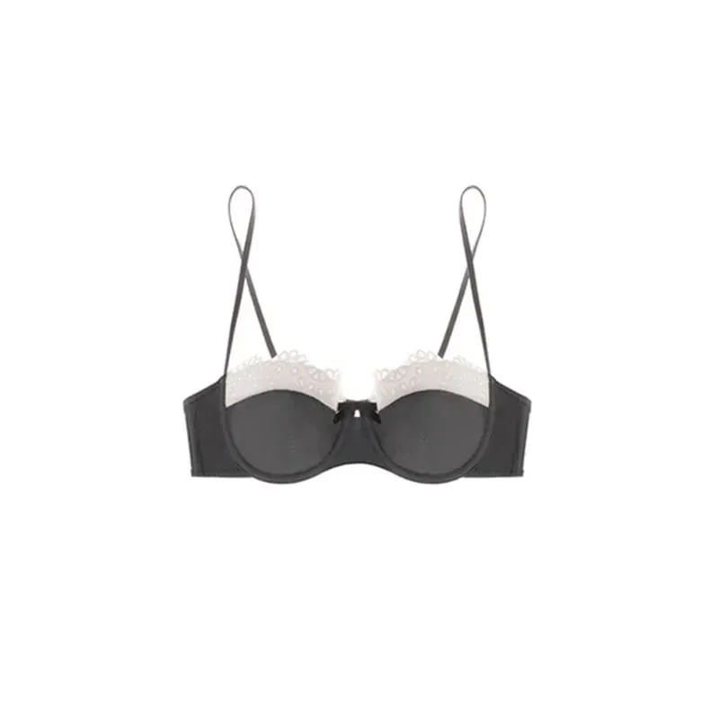 Women's Pure Sensual Lace Lingerie Set Summer Thin Bralette Small Breasts Gather Push Up No Empty Cup Beautiful Bra Cover Set — image 3