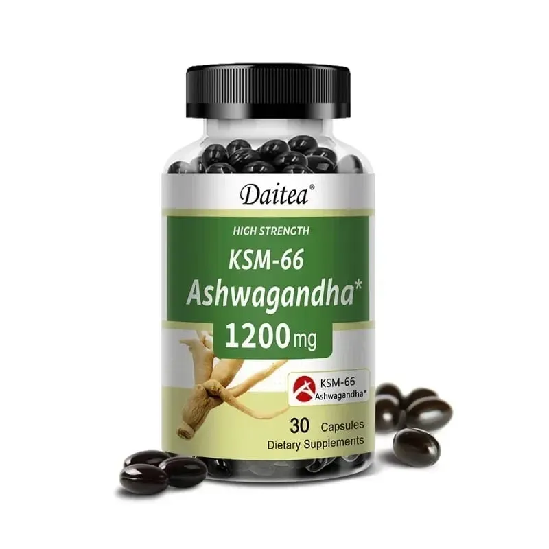 KSM-66 Ashwagandha 1200mg Capsules Stress Relief Energy Focus Muscle Recovery & Mood Support Improves Athletic Performance