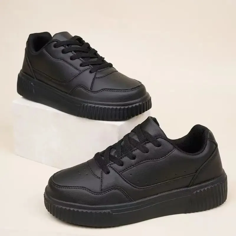 Unisex Sneakers All Season Casual Shoes Men Platform Chunky Footwear Women Solid Color Lace Up Couples Minimalist Board Shoes — image 6
