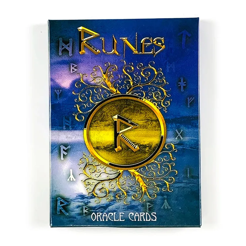New Runes Oracle Cards 24 Cards Nordic Rune Oracle Cards Mystic Divination Deck Cards Game for Spiritual Meditation 10.3*7.3cm — image 1