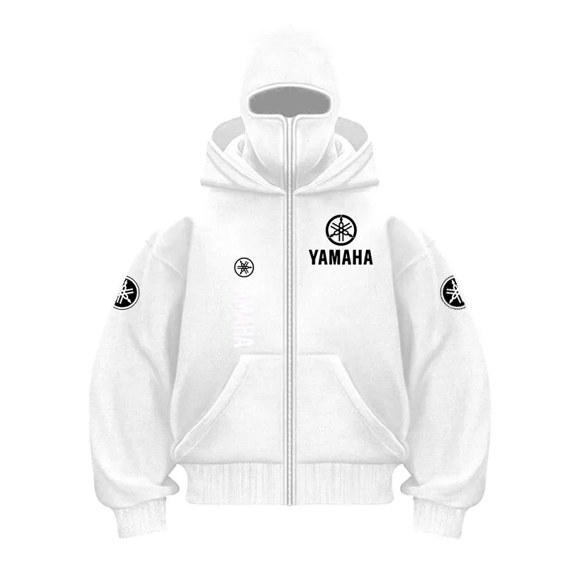 yamaha logo Printed Cotton Cycling Mask Zipper Hoodie Men and Women Autumn and Winter New Style Fashion Casual Retro Cycling Jer — image 9