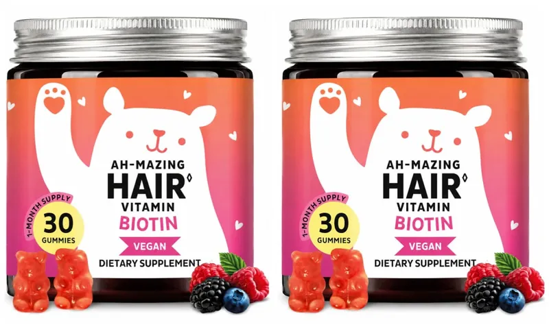 Biotin Gummies 5000 Mcg Rambut Kulit Kuku Mendukung Vitamin Kecantikan Vegan 30 Gummies Suplemen Kesehatan Harian