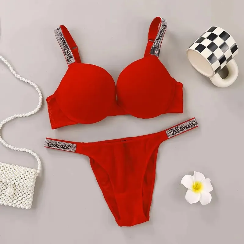 Victoria's Secret Classic Padded Adjustable push up Lingerie Underwear Set Bras and Panty Set Women's New Sexy Lingerie Sporty — image 3