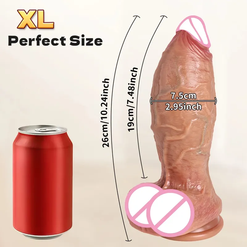 Realistic Soft Double Silicone Big Dildo Simulated skin artificial penis Vaginal Masturbation Suction Cup Big Dick Woman Sex Toy