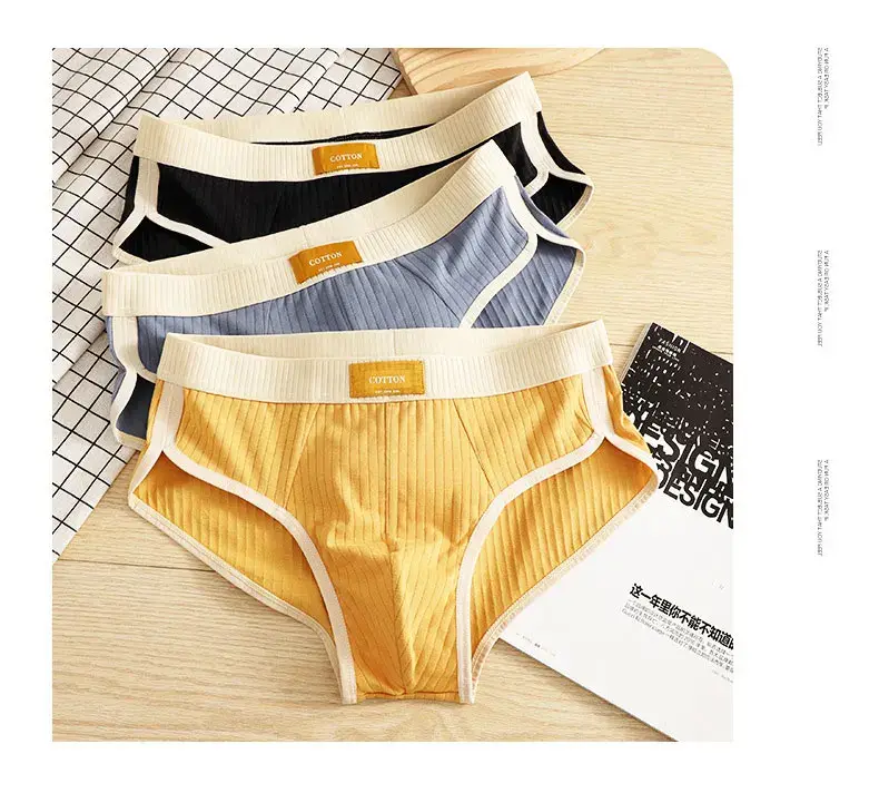 Men's Cotton Briefs High Quality Comfortable Underpants Breathable Shorts Underwear Soft U Bulge Pouch Sexy Panties Homme Cueca — image 6
