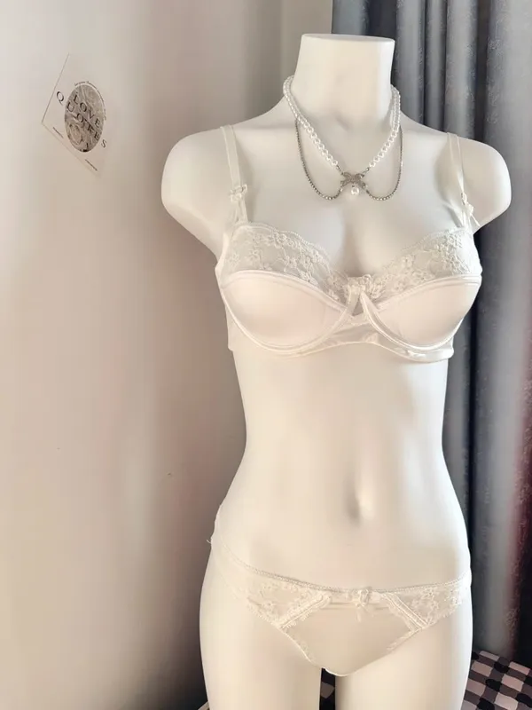 Popolare set reggiseno minimizzatore in pizzo rosso da donna mezza tazza ultra sottile busto grande supporto morbido festa nuziale luna di miele notte fuori vestito 32-38