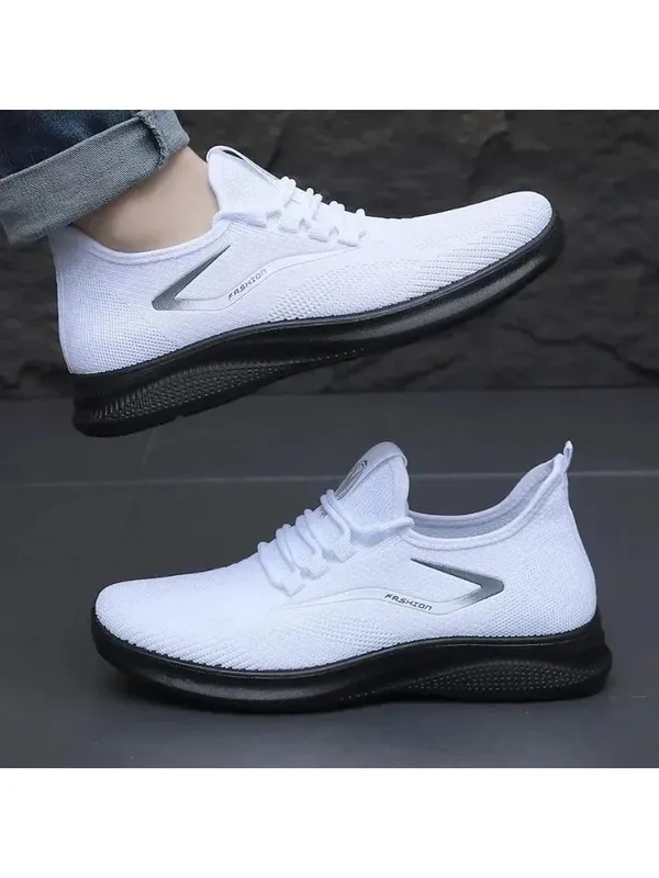 Breathable Air Knit Upper Slip On Shoes Flexible Soft Non Slip Sole Casual Running Trainers For All Season Daily Wear — image 3
