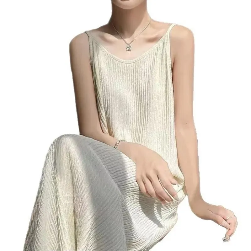 Summer French Style Long Dress for Women Adjustable Strap Slim Fit Flowy Maxi Dress Elegant Boho Beach Cocktail Party Dress — image 6