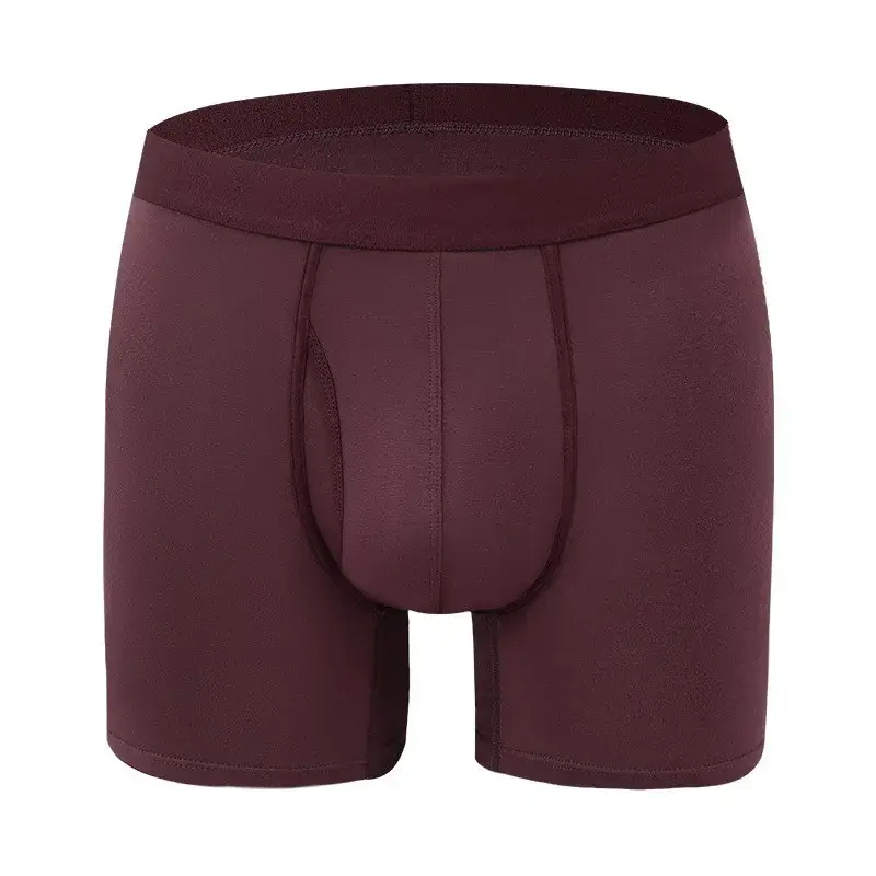 Big Pouch Men Bamboo Fiber Boxer Briefs Breathable Underwear With Fly Opening Mid Waist Sports Trunks Moisture Wicking Soft Cool — image 12
