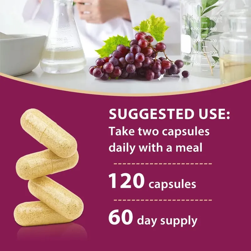 Red Grape Powder + Resveratrol Supplement Antioxidant Supports Heart Joint Brain Immune Health & Anti-Aging Non-GMO — image 5
