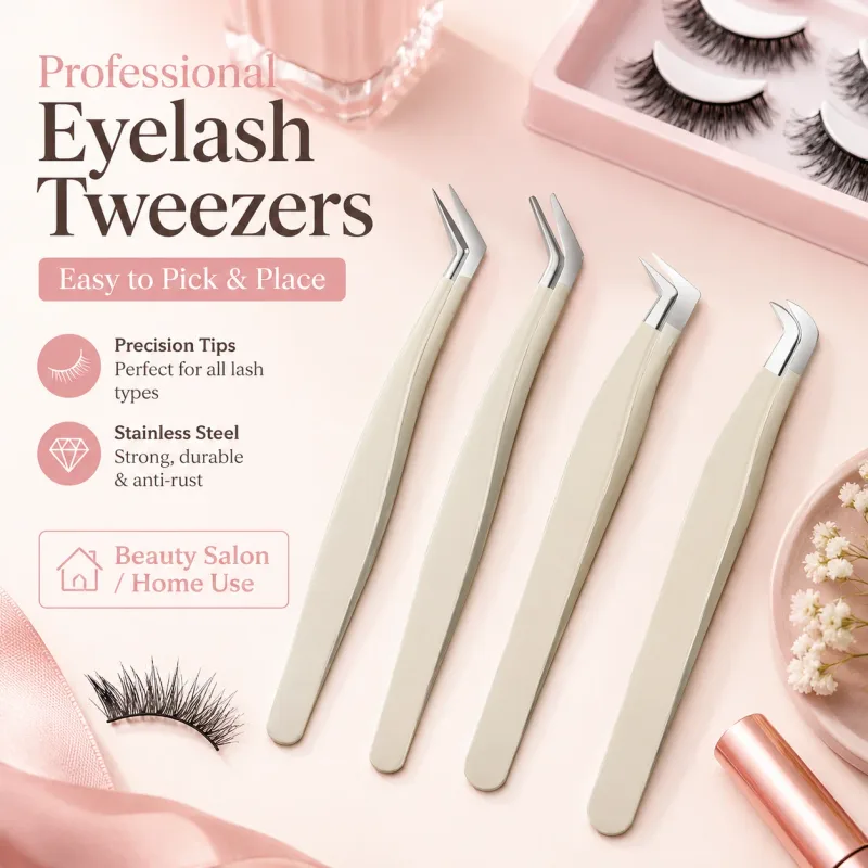 Anti-Static Tweezers Eyelash Extension Professional High Precision Volume Tweezer Stainless Steel Tweezers Antislip Makeup Tool — image 3